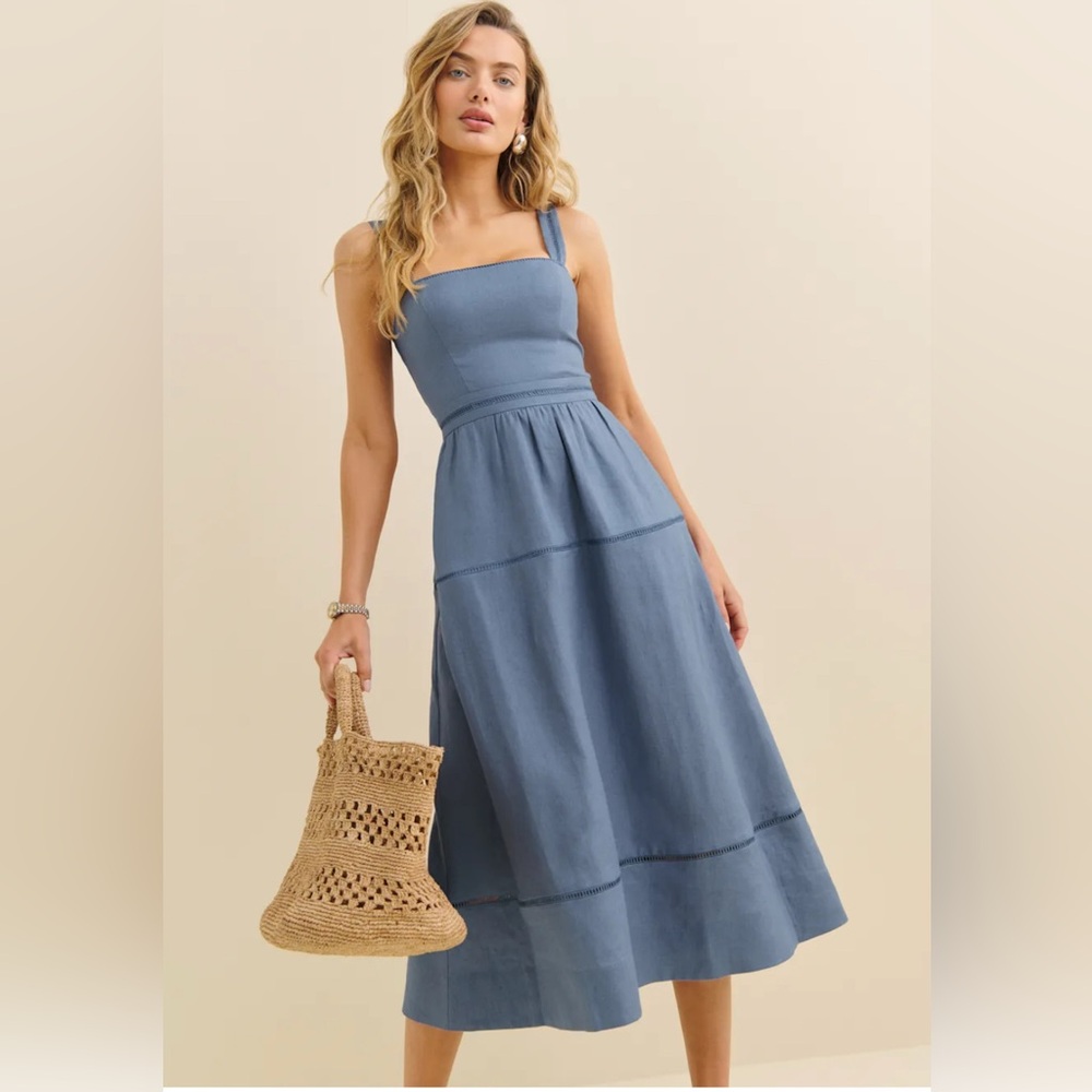 Reformation Everett Linen Dress size 0